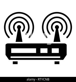 Router Icon, Vector Illustration, Technology Glyph Stock Photo