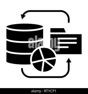 Database Icon, Vector Illustration, Technology Glyph Stock Photo