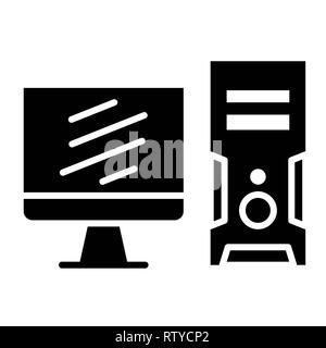 Desktop Icon, Vector Illustration, Technology Glyph Stock Photo