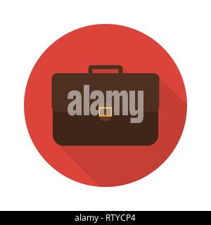 Icon briefcase with shadow. Flat sign Stock Vector