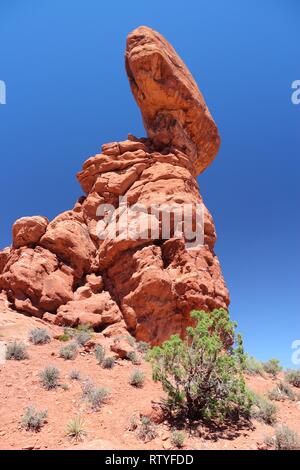 Arches National Park in Utah, USA. Famous Balanced Rock. Stock Photo