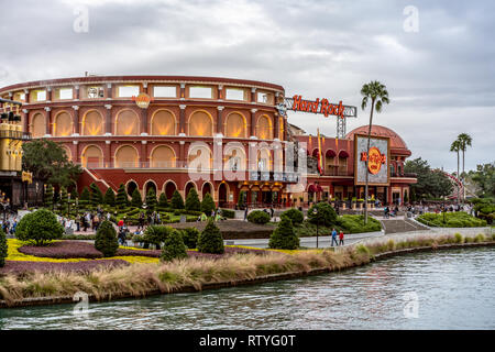 ORLANDO, FLORIDA, USA - DECEMBER, 2018: Hard Rock Cafe, Universal Studios city walk Orlando Florida. Stock Photo