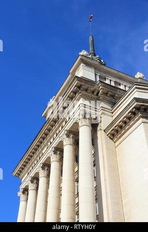 Sofia, Bulgaria - Largo building. Seat of the unicameral Bulgarian Parliament (National Assembly of Bulgaria). Example of Socialist Classicism archite Stock Photo