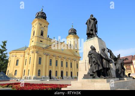 Debrecen, Hungary. Town in Hajdu-Bihar county. Great Reformed Church. Stock Photo