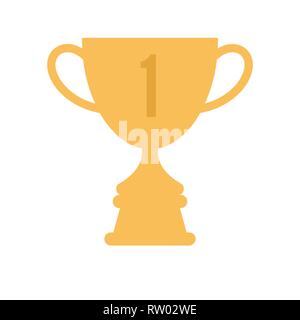 Vector winner cup flat icon. Golden symbol Stock Vector