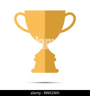 Vector winner cup flat icon. Golden symbol Stock Vector