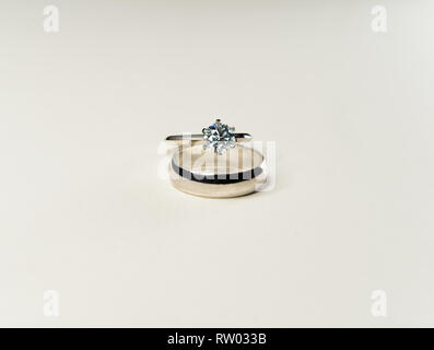 rings on the white surface Stock Photo
