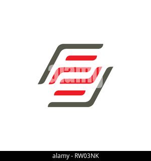 letters f2 stripes line squares vector Stock Vector