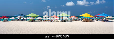 Beach scene, Eagle Beach, Oranjestad District, Aruba, ABC Islands, Leeward Antilles, Caribbean Stock Photo