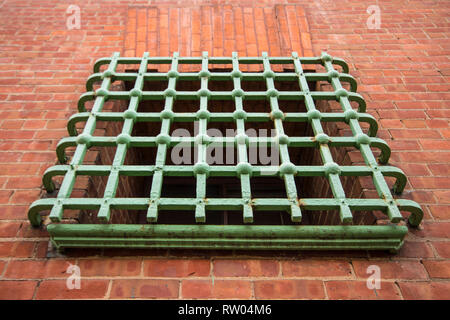 grille on window in Eagle warehouse and storage company building in brooklyn, NYC Stock Photo