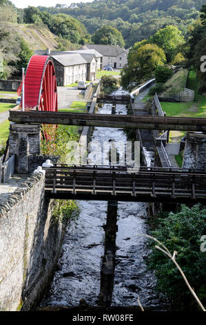 The smaller waterwheel at Laxey is called the Snaefell Wheel (also known as Lady Evelyn), and is situated 700 meter south of the larger Laxey Wheel in Stock Photo