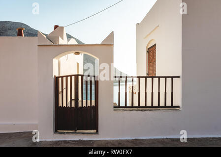 SIFNOS, GREECE - September 10, 2018: Entrance to the typical summer villa on Sifnos island, Greece Stock Photo