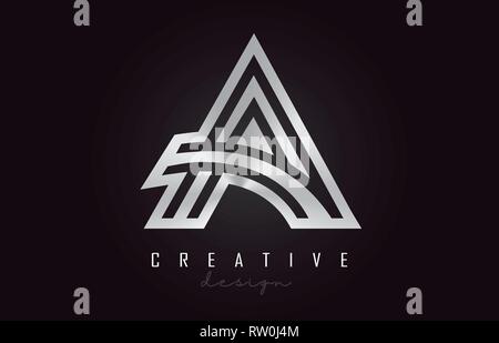 B Silver Letter Logo Monogram Vector Design. Creative B Silver Metal ...