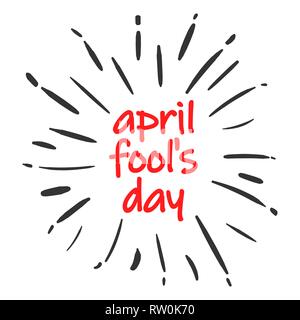 April fools day text icon in flat style. Happy banner vector illustration on white isolated background. Funny carnival business concept. Stock Vector