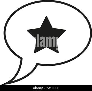 Star in speech bubble icon. linear style sign for mobile concept and web design. Message rating simple line vector icon. Symbol, logo illustration. Pi Stock Vector