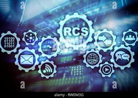 RCS. Rich Communication Services. ommunication Protocol. Technology concept Stock Photo