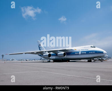 Volga-Dnepr Antonov AN-124 Heavy Lifter Aircraft Stock Photo