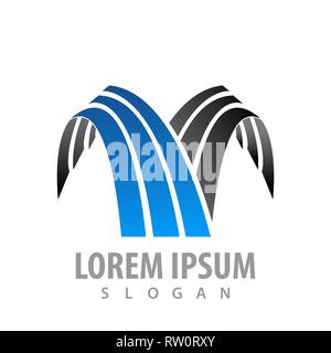 Line waterfall logo concept design. Symbol graphic template element Stock Vector