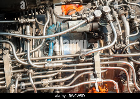 Fragment of the engine helicopter, detailed exposure Stock Photo