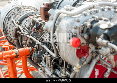 Fragment of the engine helicopter, detailed exposure Stock Photo