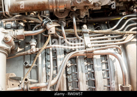 Fragment of the engine helicopter, detailed exposure Stock Photo