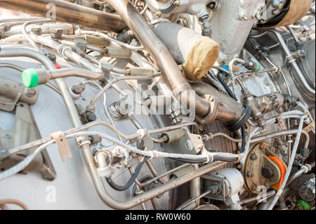 Fragment of the engine helicopter, detailed exposure Stock Photo