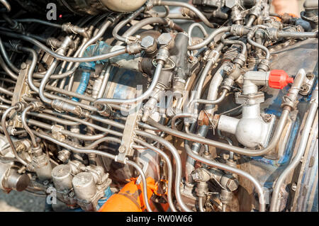 Fragment of the engine helicopter, detailed exposure Stock Photo