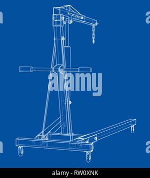 Engine hoist outline. Vector rendering of 3d Stock Vector