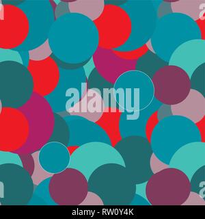Dark abstract seamless background with colored rounds, vector illustration Stock Vector