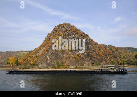 Lorelei Felsen bei St. Goarshausen, Oberes Mittelrheintal Stock Photo