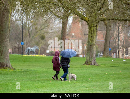 Dog walkers in Windsor in Berkshire. Stock Photo
