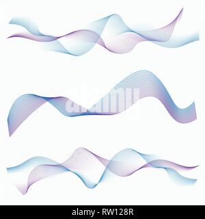 Abstract two color waves isolated on light background. Vector illustration. Stock Vector