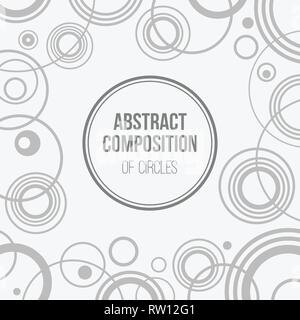 Abstract geometric composition of repeating circles. Minimalistic ornament. Overlapping circles background. Applicable for covers, placards, posters,  Stock Vector