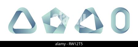 Set of gradient logos templates. Vector color illustration. Symbols for your design. Three-dimensional quality vector icons. Eps 10 file. Stock Vector