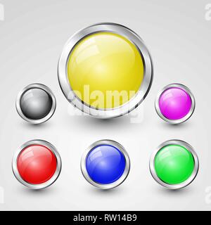 Vector glossy buttons Stock Vector