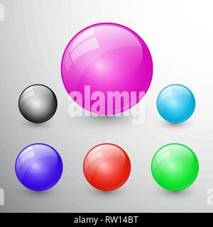 Vector illustrations of glossy glass buttons for icons Stock Vector