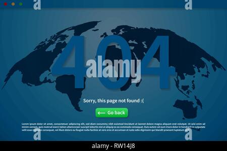 Vector Illustration of screens and web concept. Interface UX, UI GUI screen template for web site banners. 404 error Stock Vector