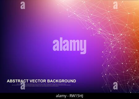 Global network connection concept. Big data visualization. Social network communication in the global computer networks. Internet technology. Business Stock Vector