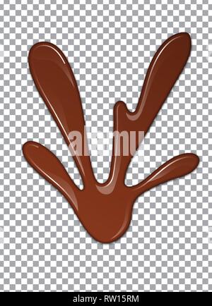 Liquid Chocolate or Brown Paint. Vector illustration. Stock Vector