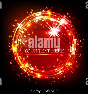 shining glitter vector star dust and line frame. Stock Vector