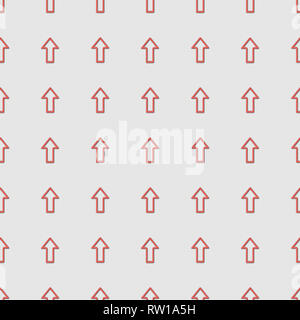 collage of vertical red pointers on grey background, seamless background pattern Stock Photo