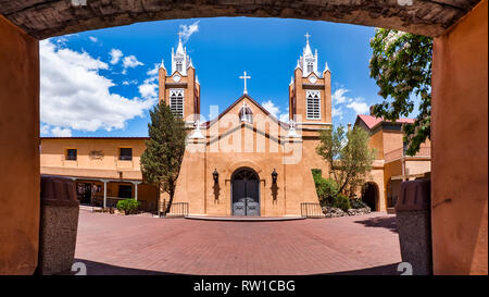 San Felipe de Neri Parish Church in the old town of Albuquerque Stock Photo