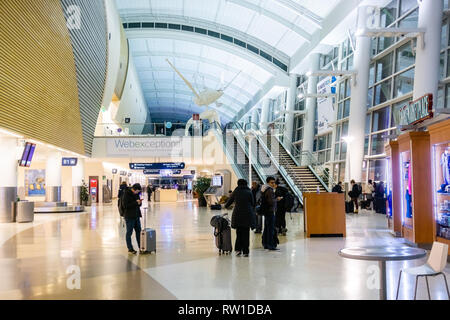 February 23, 2019 San Jose / CA / USA - Interior view of Norman Y. Mineta San Jose International Airport Stock Photo