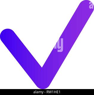 Checkbox icon. Thin Checkmark. Purple gradient Stock Vector