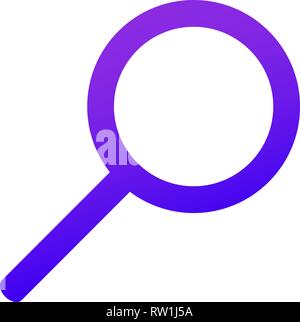 Web icon Magnifier. Purple gradient. Search sign. Stock Vector