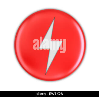 Button with Lightning. Image with clipping path Stock Photo