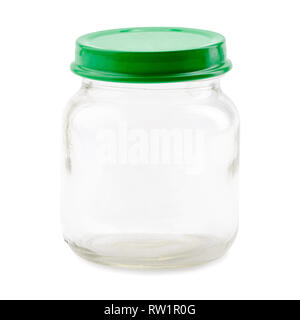 Small jar with green lid Stock Photo