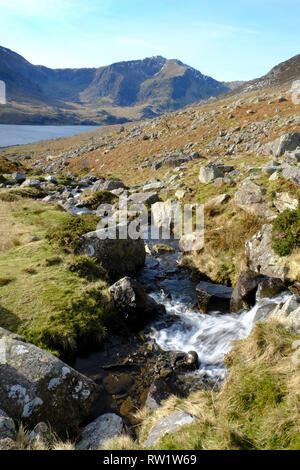 Mountain stream above Llyn Ogwen, Snowdonia, Wales Stock Photo