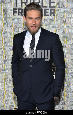 New York, USA. 3rd Mar 2019. Charlie Hunnam attends the 'Triple Frontier' World Premiere at Jazz at Lincoln Center on March 03, 2019 in New York City. Credit: Erik Pendzich/Alamy Live News Stock Photo