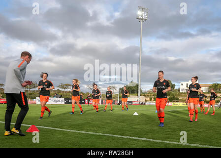 PARCHAL, 04-03-2019 ,Bela Vista Municipal Stadium, Algarve Cup 2019, Netherlands - Poland (Women),  during warming up Netherlands - Poland (Women) Stock Photo